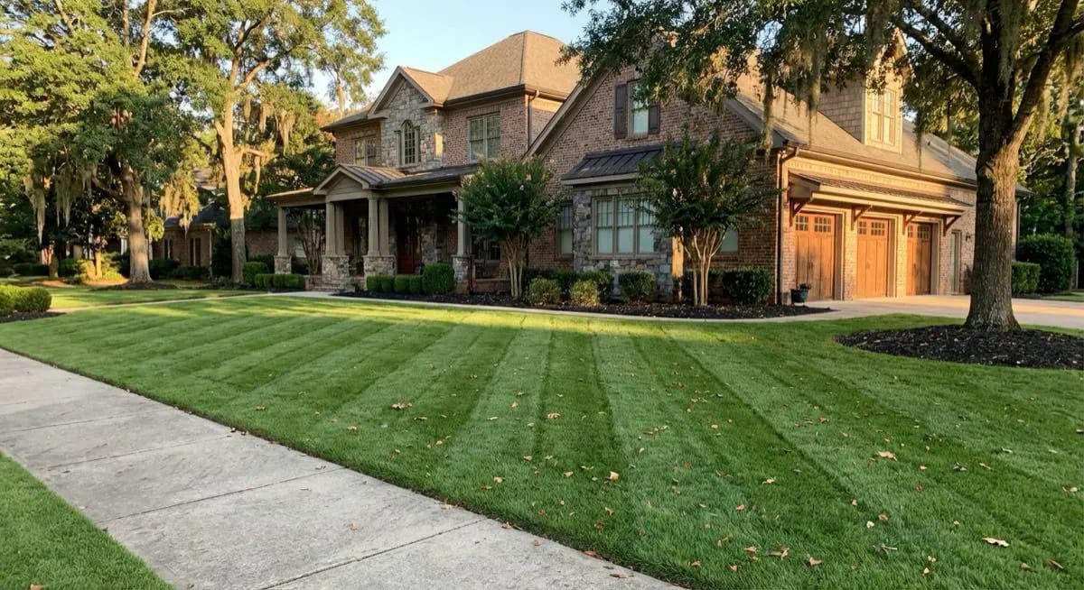 Thick green lawn after Attaboy fertilization program