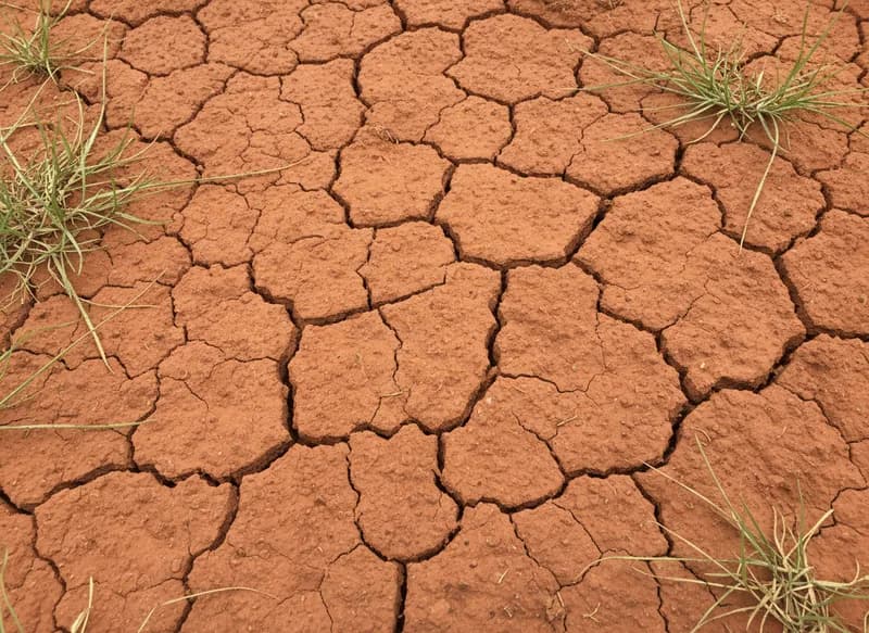 Red Georgia clay soil that needs conditioning
