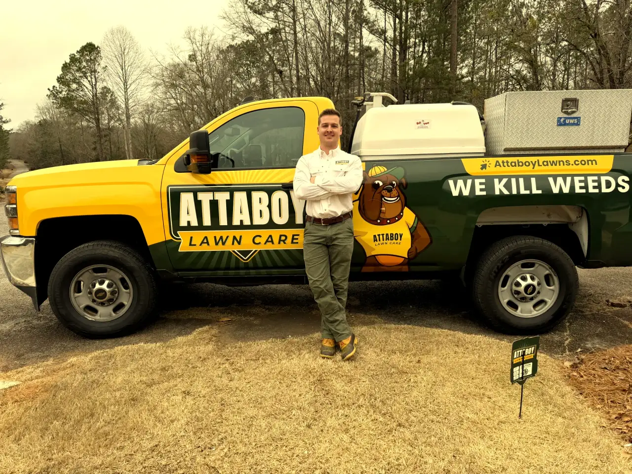 Attaboy branded truck serving Warner Robins, Georgia